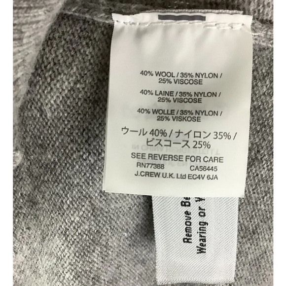 J Crew Sz XXS Lightweight V Neck Sweater Gray Wool Viscose Pullover Style - Picture 5 of 5